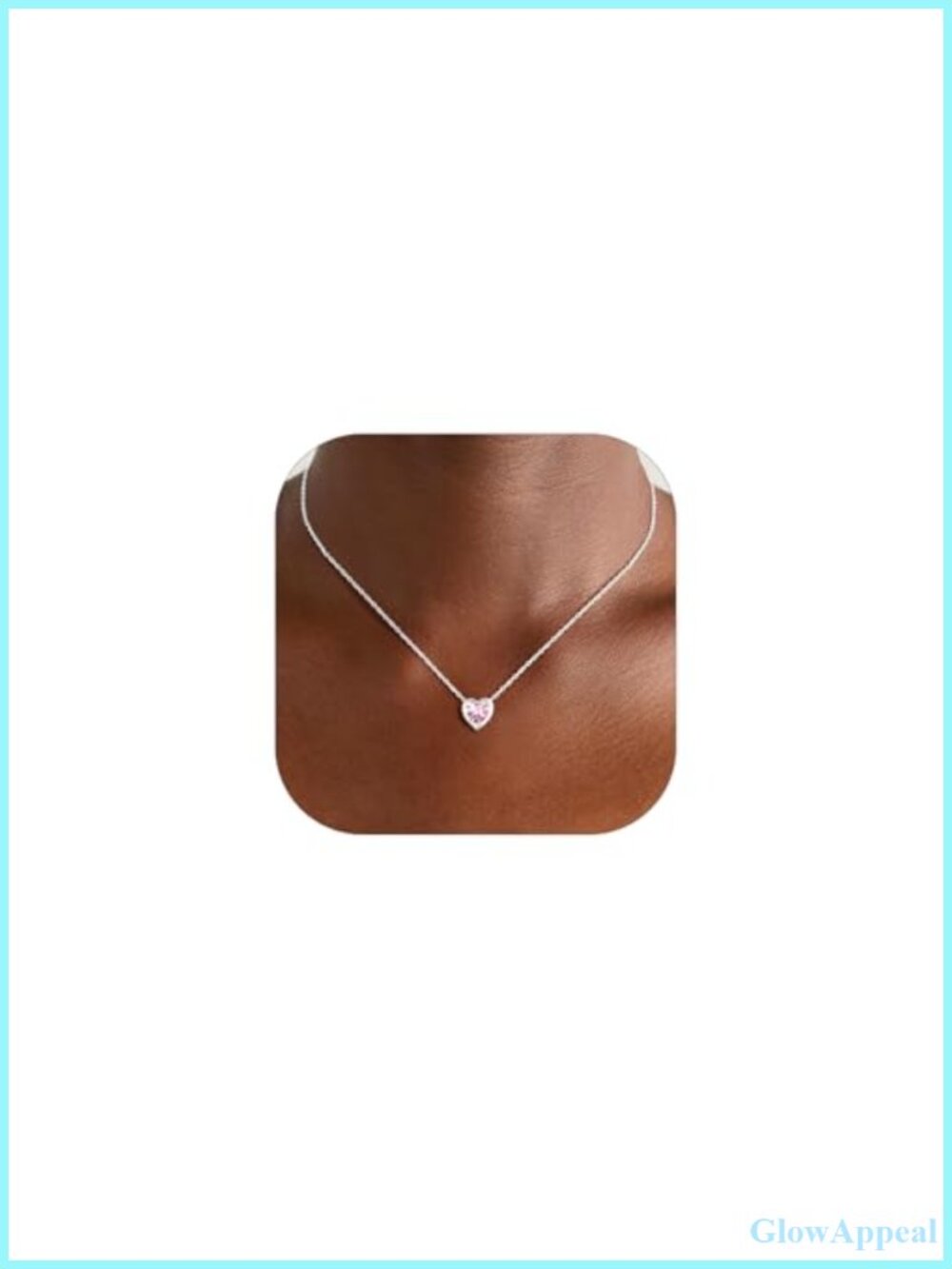 Stainless Steel Heart Opal Pendant Necklace Adjustable 16+2" Chain